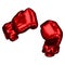 Red boxing gloves sketch in isolated white background. Vintage sporting equipment for kickboxing in engraved style