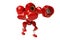 A red boxing robot hands up