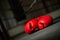Red Boxing Sports, boxing glove on boxing ring in gym