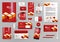 Red branding design kit with bricks