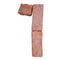 Red brick alphabet number font on white background isolated with clipping path