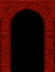 Red brick arch with black