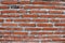 Red brick arrangement. expose brick wall.