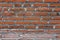 Red brick arrangement. expose brick wall.