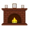 Red Brick Fireplace