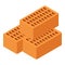 Red brick icon, isometric style
