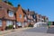 Red brick rowhouses on the harborfront of Folkestone