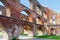 Red brick ruin with arches of a monastery building, Bad Doberan