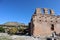 Red brick ruins of famous landmark Red Basilica KÄ±zÄ±l Avlu in Bergama, Turkey