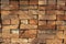 Red brick stack, background texture pattern. A pile of bricks material for construction