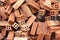 Red brick stack construction materials