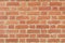Red brick wall background closeup