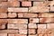 Red brick wall background with copy space. Used Rustic Bricks Piled.