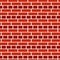 Red brick wall background. Seamless vector pattern. Brickwork & masonry texture