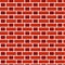 Red brick wall background. Seamless vector pattern. Brickwork & masonry texture