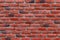 Red brick wall background texture.