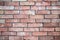 Red brick wall. Clinker stone brown color