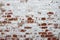 Red Brick Wall With Damaged White Plaster Background