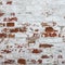 Red Brick Wall With Damaged White Plaster Frame Background