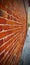 Red Brick wall perspective with vanishing point vertical