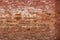 Red brick wall texture, ancient stone surface