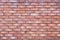 Red brick wall texture grunge background for interior and home design. Wide panoramic photo of the building with good detail. Abst