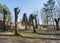 Red brick wall witj entrance doot to country cemetery at small village Marenicky in luzicke hory, Lusatian Mountains