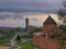 Red brick walls and towers of the Detinets fortress, Novgorod Kremlin. Velikiy Novgorod.