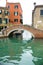 Red bridge other the Venice\'s canal
