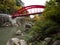 Red bridge over the Kiso river - Nagano prefecture, Japan