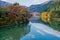 Red bridge at Tadami river