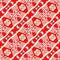 Red Bright Ikat Asian Traditional Fabric Seamless Pattern Background
