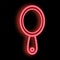 Red bright neon mirror to create makeup on a black background. glamorous cute mirror for the office of a makeup artist,