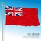 Red British ensign naval flag, United Kingdom, vector illustration