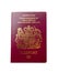 Red British passport isolated on white background, European Union