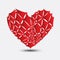 Red broken heart vector, heart icon, logo, flat icon for apps and website, love sign, valentine symbol, polygon graphic