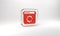 Red Browser setting icon isolated on grey background. Adjusting, service, maintenance, repair, fixing. Glass square