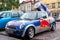 Red Bull mini cooper publicity car