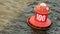 Red buoy with the number 100