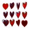 Red and burgundy heart set