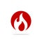 Red Burn Fire Flammable Logo Template Illustration Design. Vector EPS 10