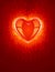 Red burning love heart