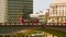 Red bus crossing the Lambeth Bridge