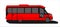 Red Bus, Side view. Tourist bus. Sightseeing bus. Modern flat Vector illustration