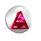 Red Business pyramid chart infographics icon isolated on transparent background. Pyramidal stages graph elements. Silver