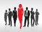 Red Businesswoman Silhouette, Black Business