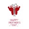 Red butterfly with baby foot prints. Happy Mother`s Day greeting card. Coming soon baby. Baby gender reveal symbol. Girl, boy, twi