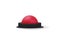 Red button side view. Volumetric symbol of emergency