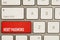 Red button with text RESET SECURITY on keyboard, top view