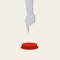 Red button vector concept. Symbol of start, launch, kick off or panic switch, warning sign.